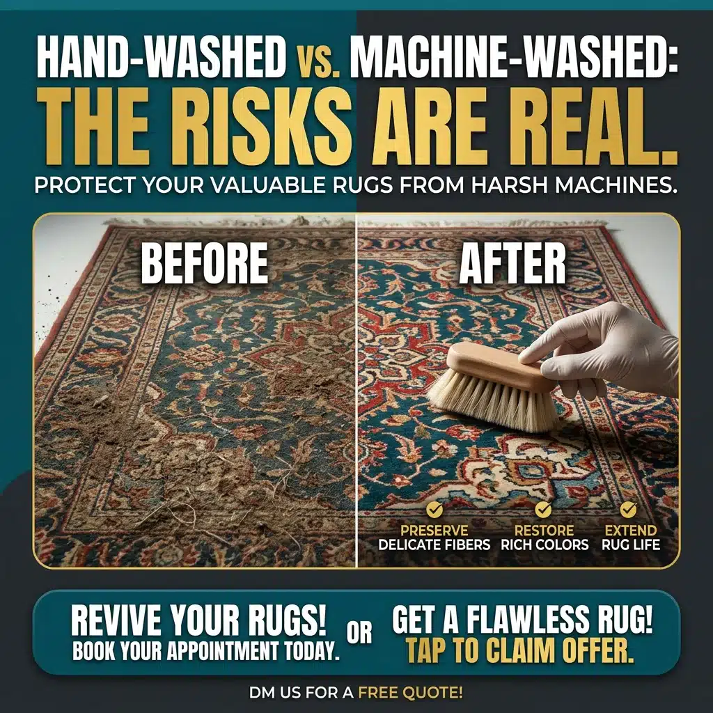 Hand Washed vs Machine Washed Rugs — Which Is Better for Your Rug